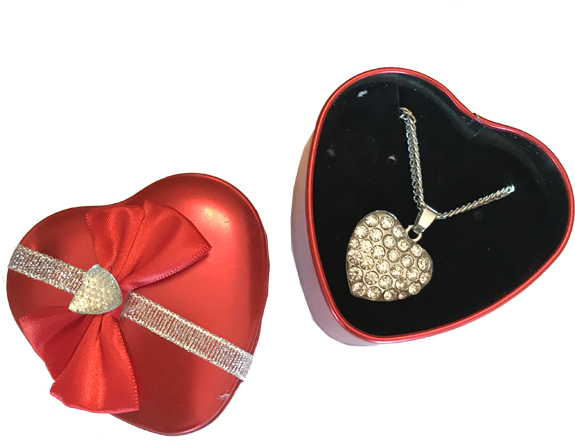 Bling Heart Necklace in Heart Tin - Jewelry Gifts - Holiday Gifts Mart