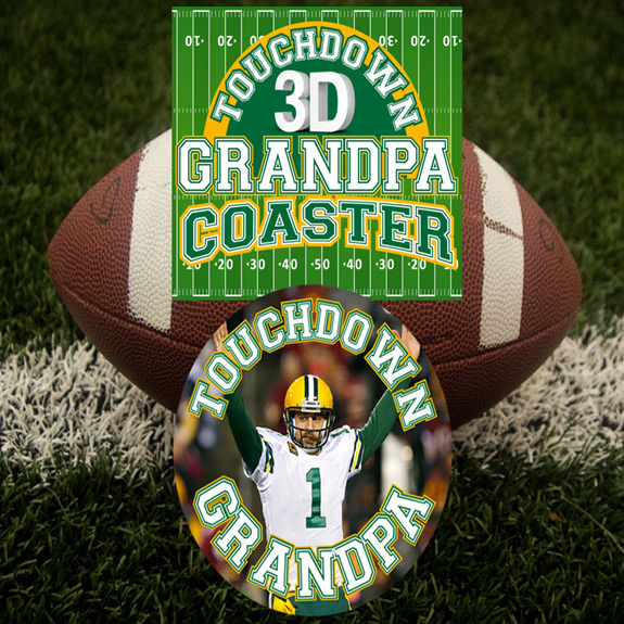 Touch Down Grandpa 3D Coaster - Grandpa Gifts - Holiday Gifts Mart