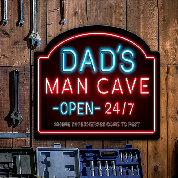 Dad's Man Cave Metal Sign